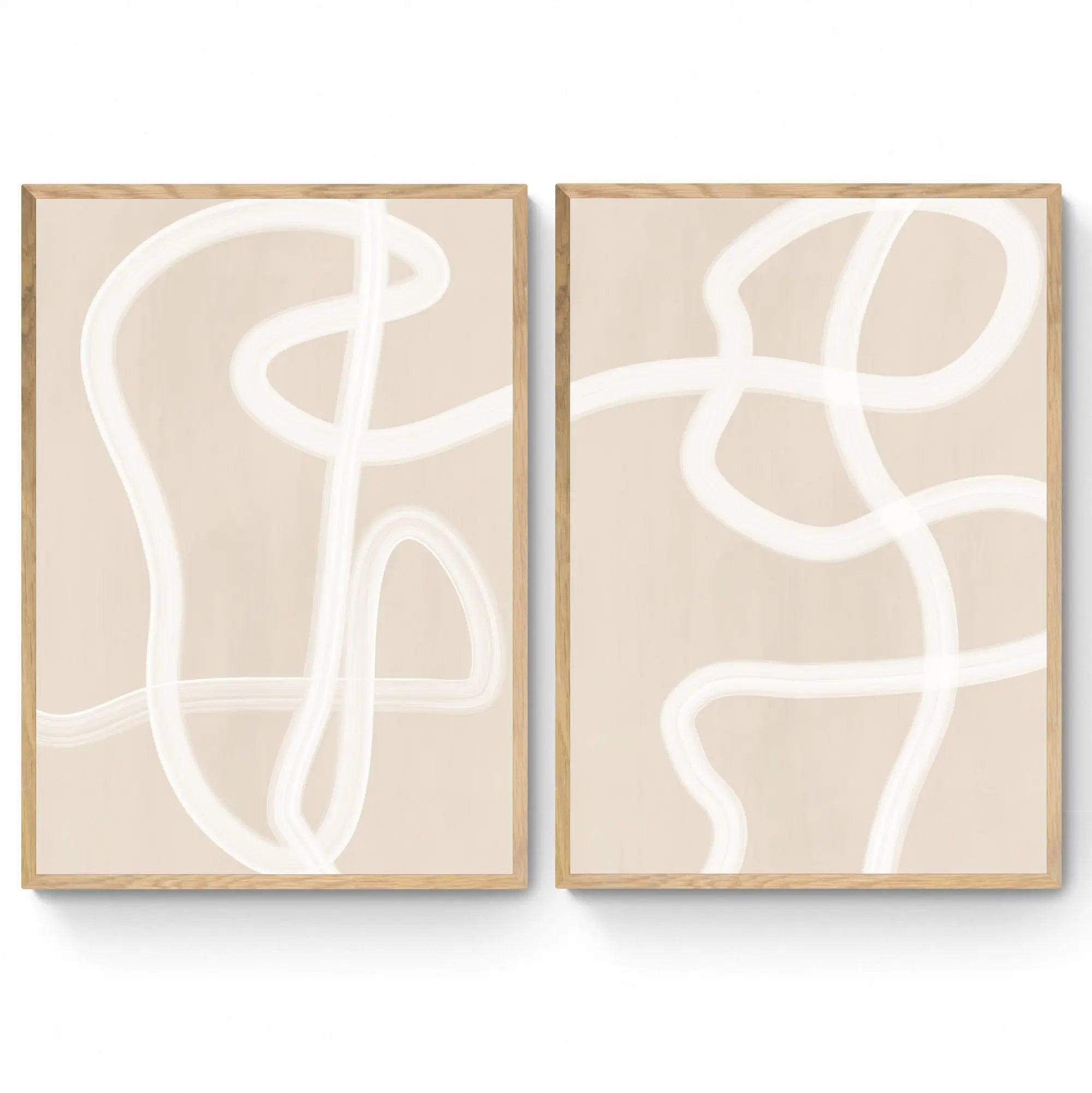 Beige Abstract Set by Elena Ristova