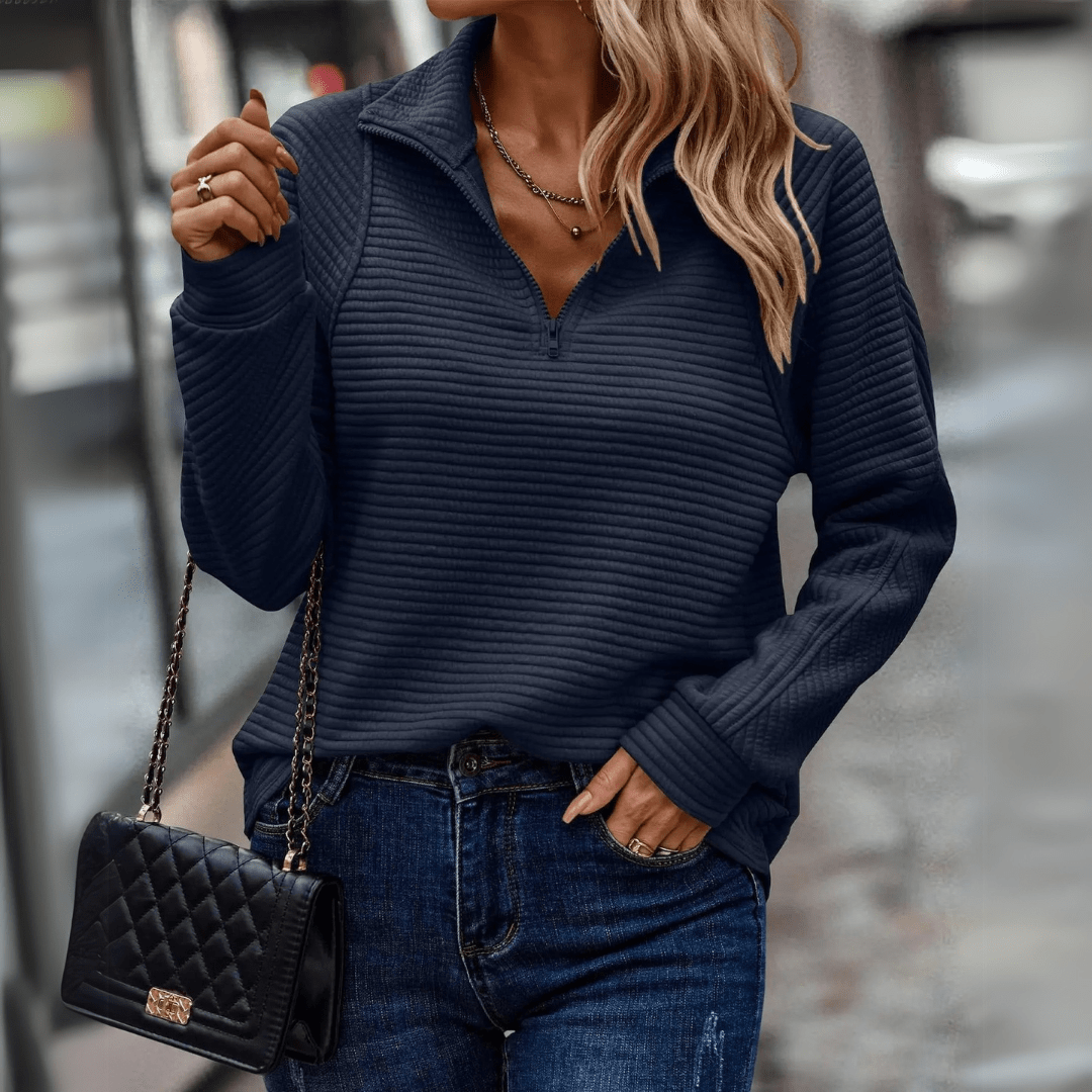 Jenica | Stylowa Bluza z Półzamkiem