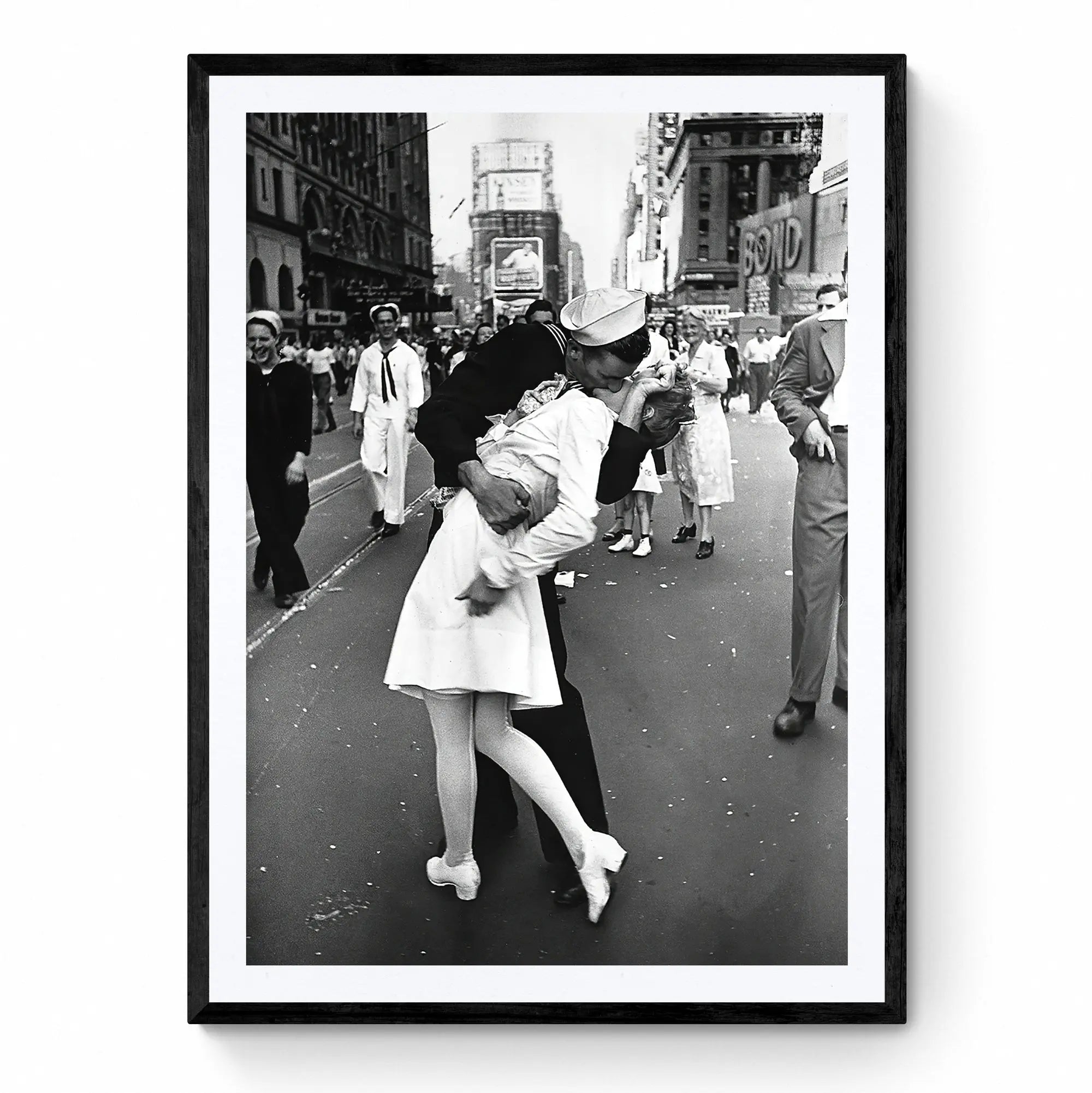 Happy Sailor Kissing Nurse 1945 Art Print