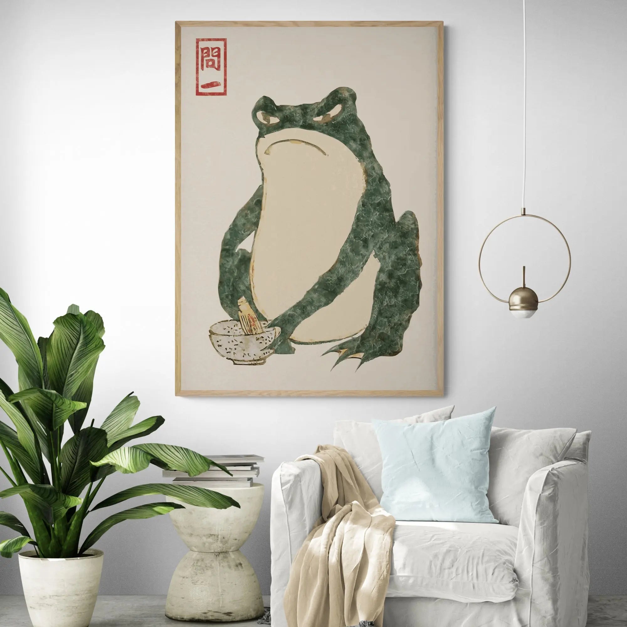 Japanese Green Frog Art Print