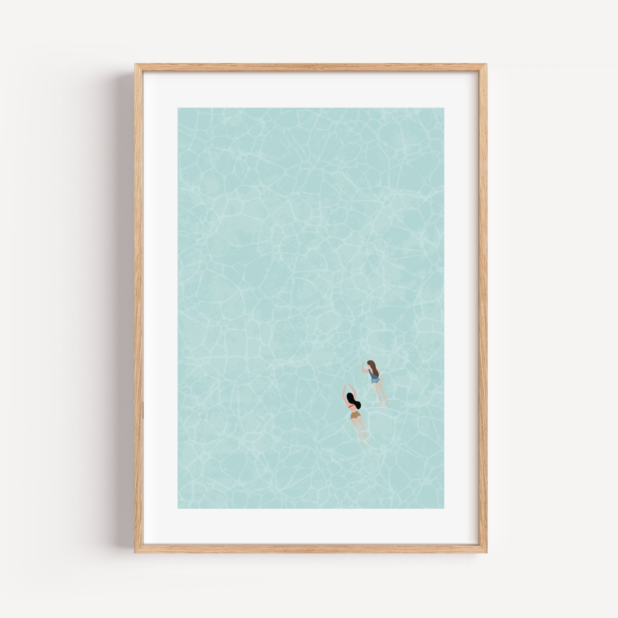 Swimmers In Ocean Art Print