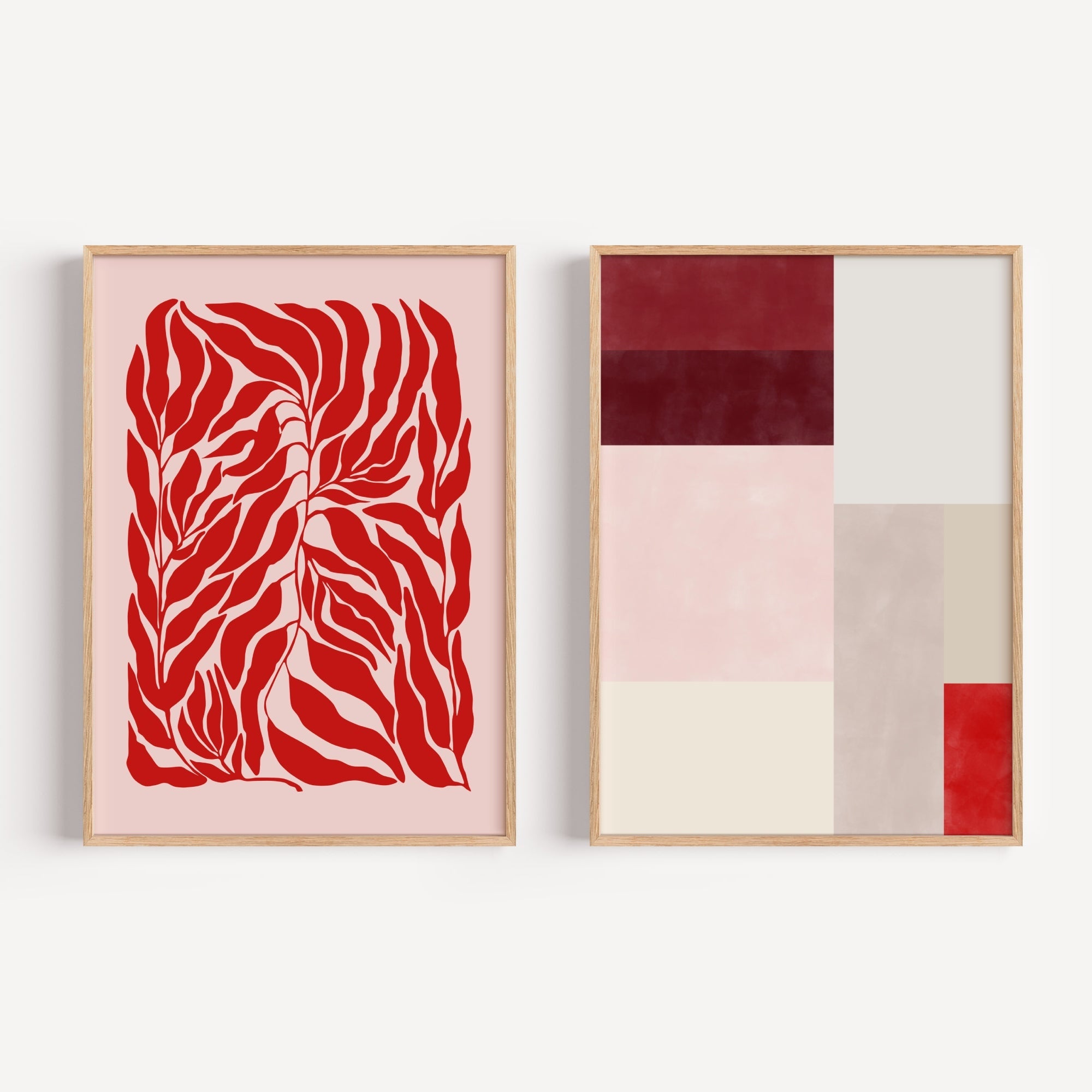 Red Abstract Set by Elena Ristova