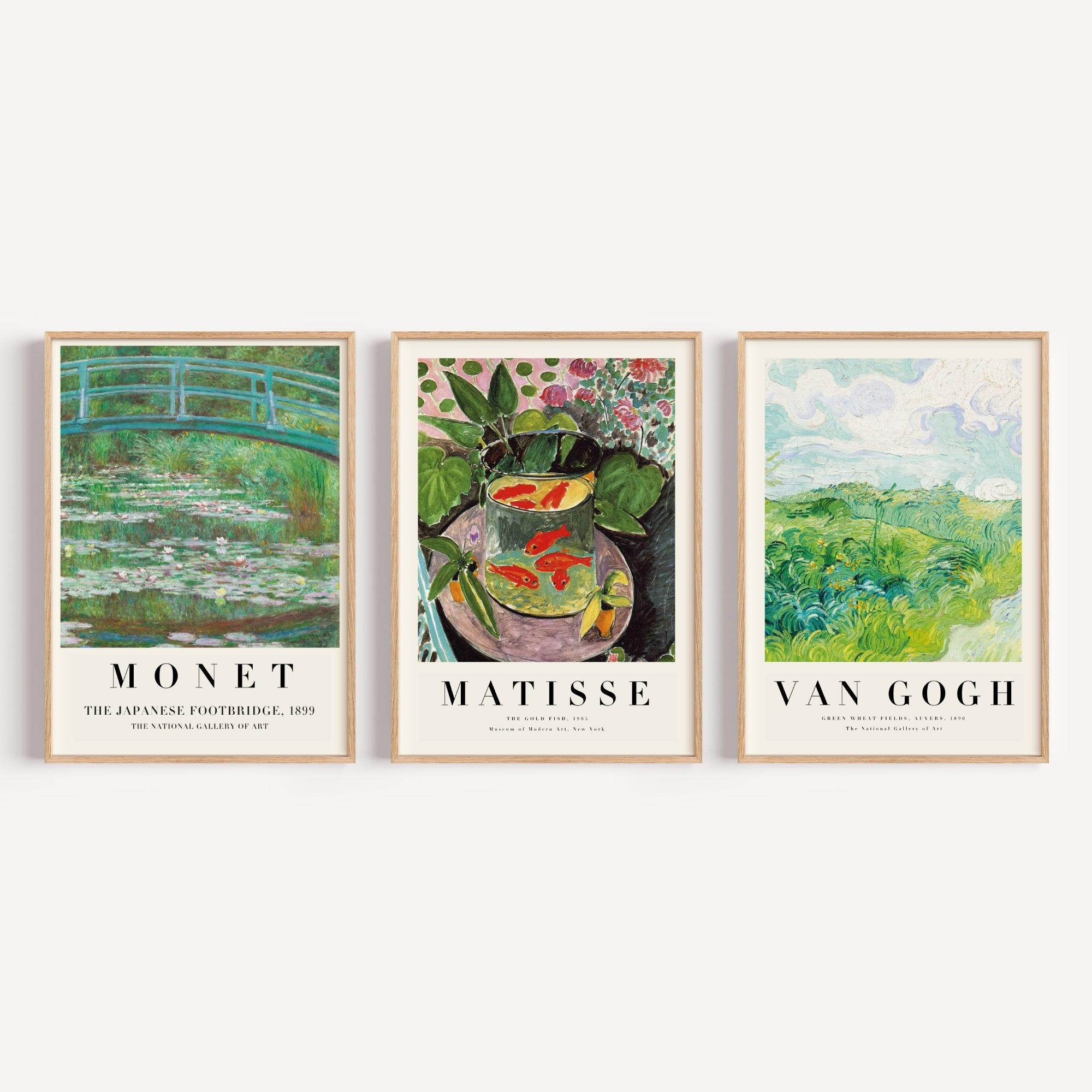 Matisse x Monet x Van Gogh Set of 3 Art Prints