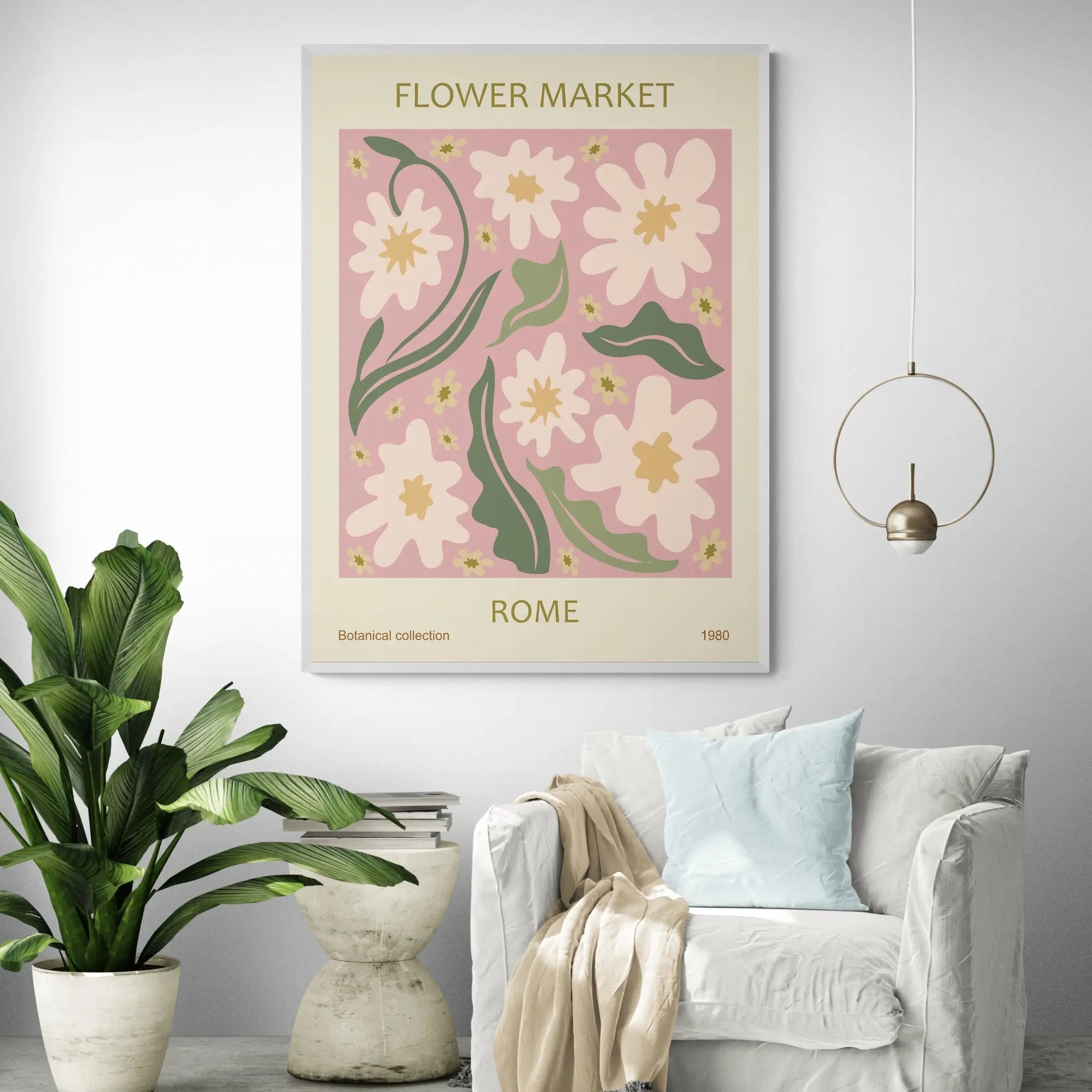 Rome Flower Market Art Print