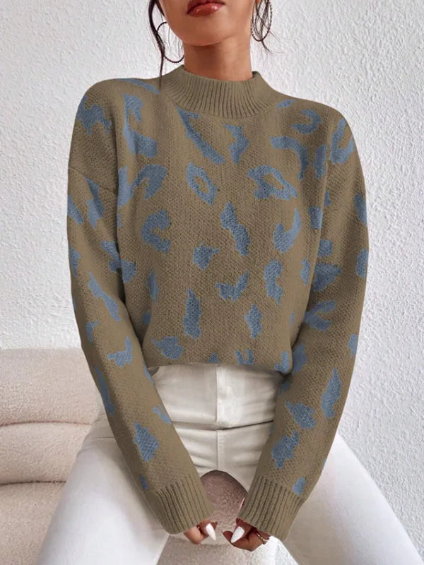 Ava | Sweter z okrągłym dekoltem w wzór panterki