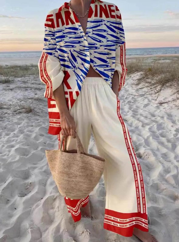 SILVIA | Elegancki Zestaw Wzorzystych Ubrań