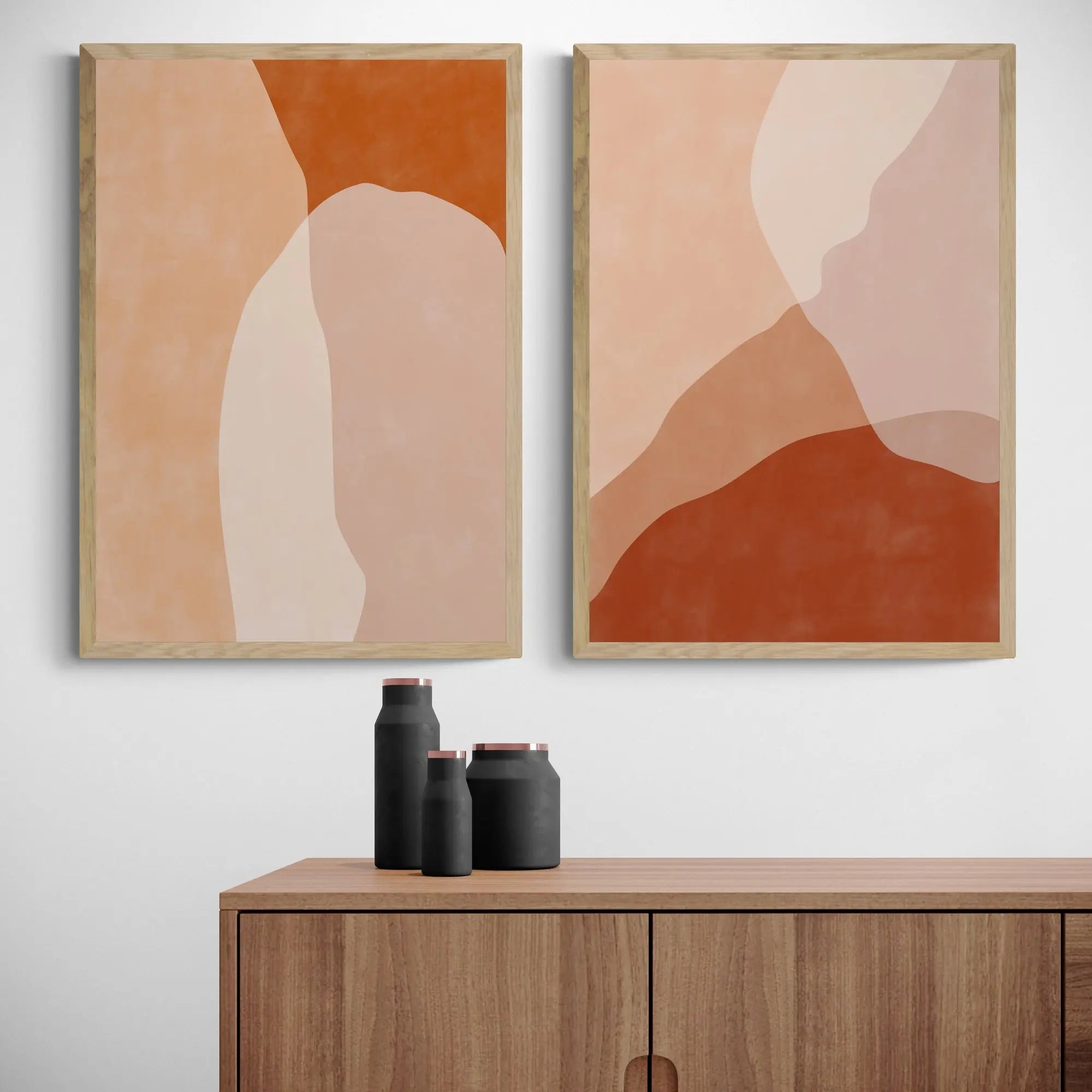 Terracotta Abstract Set by Elena Ristova