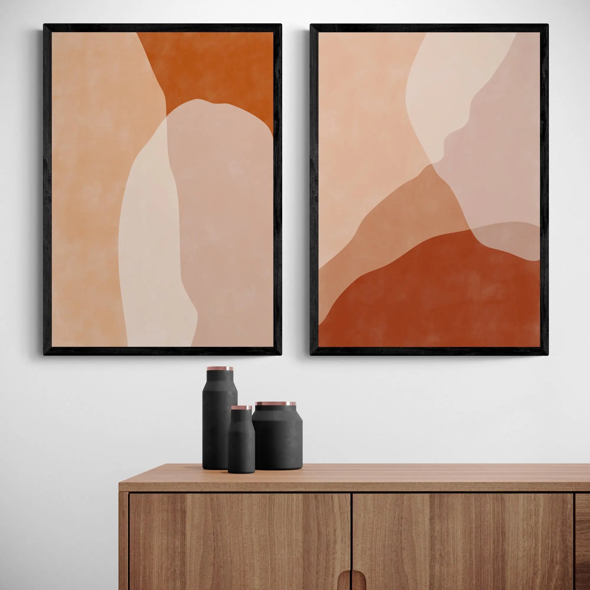 Terracotta Abstract Set by Elena Ristova
