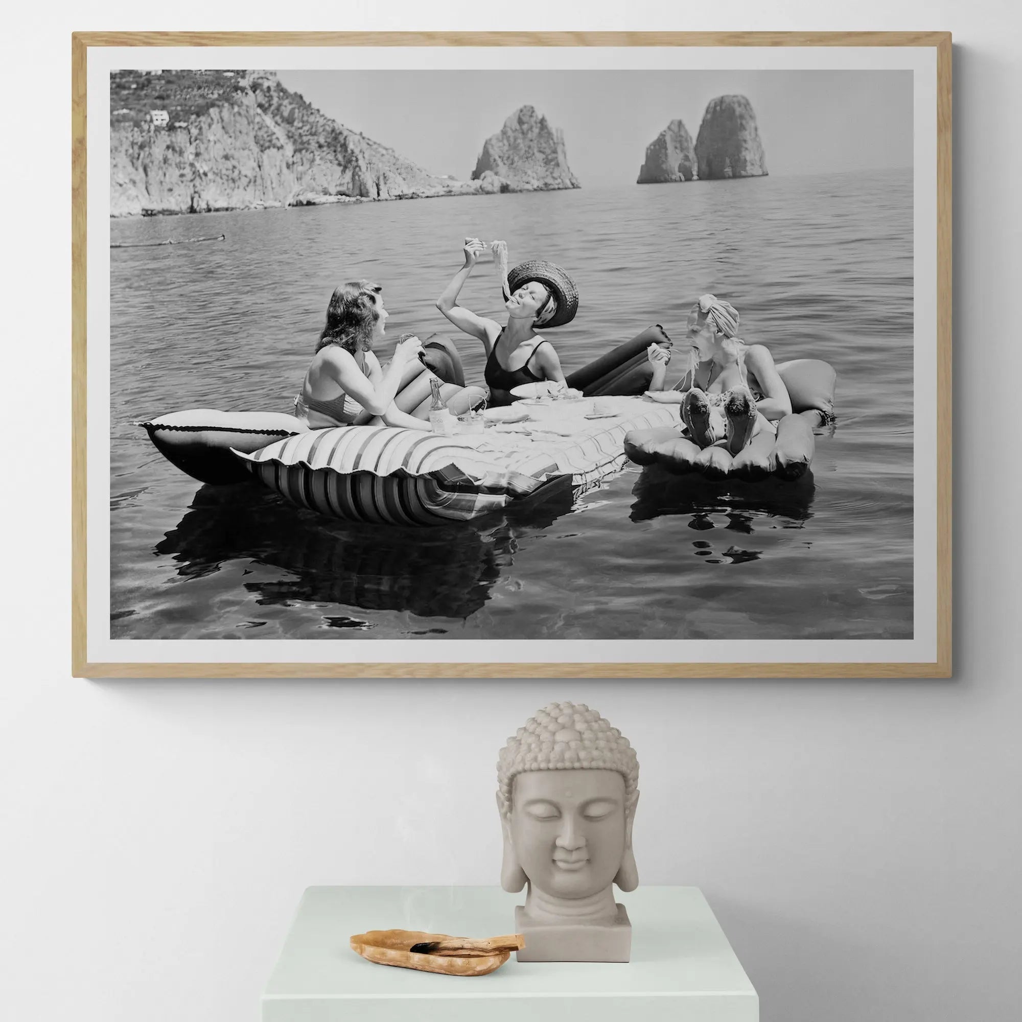 Three Ladies & Pasta 1939 Capri — Black & White