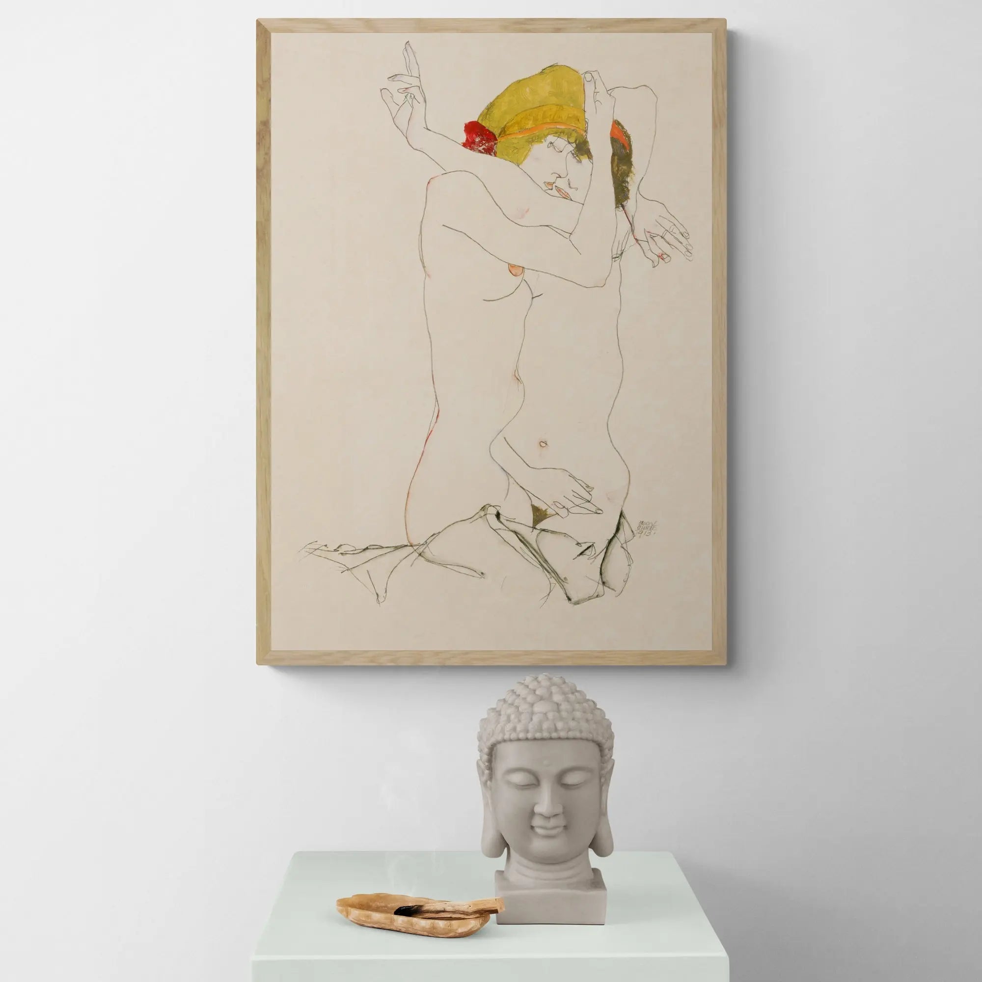 Twee Women Embracing by Egon Schiele