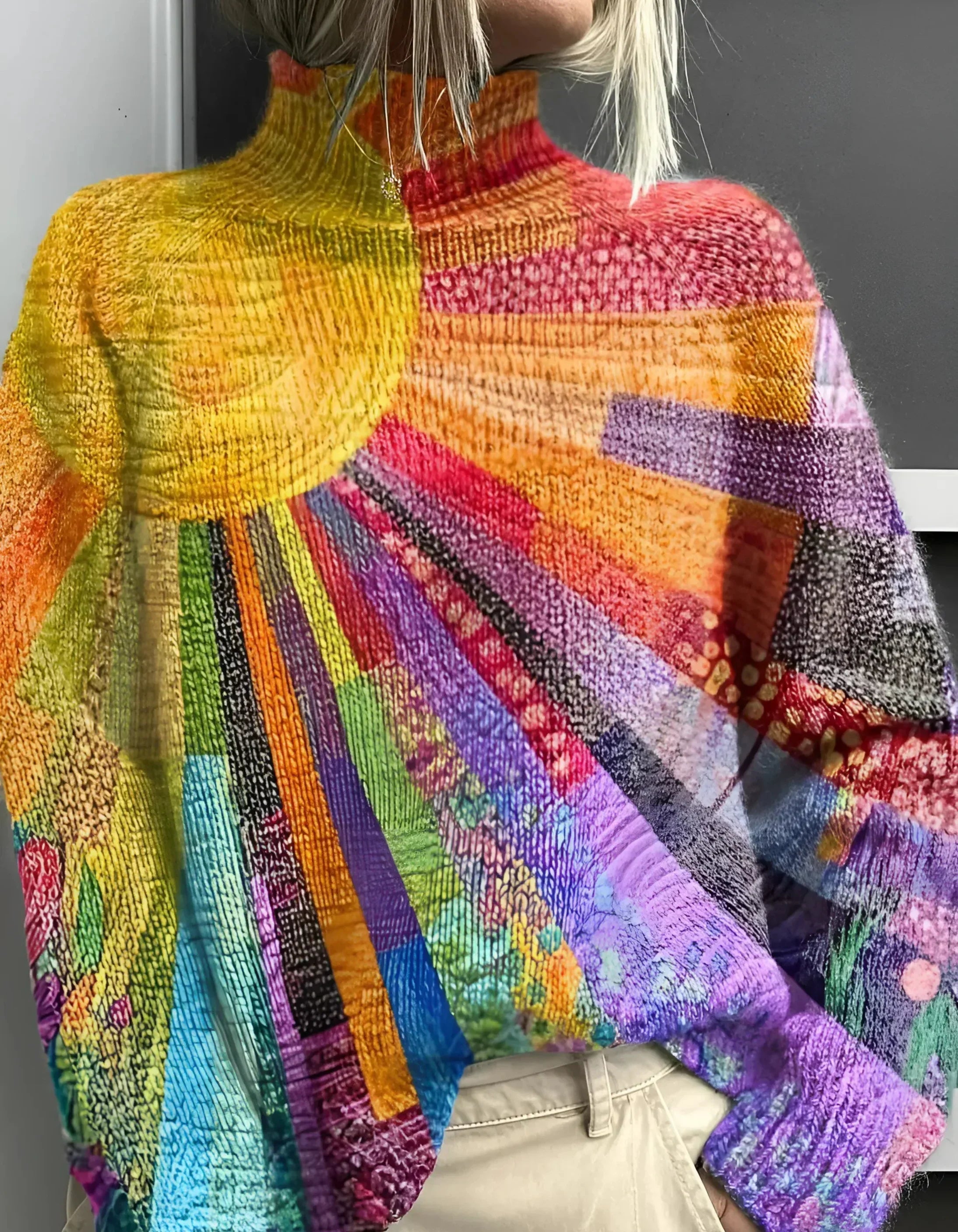 Fana | Sweter z Golfem w Żywych Kolorach
