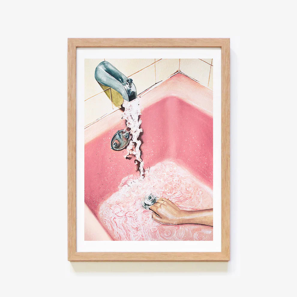 Retro Pink Bath by Julia Ockert