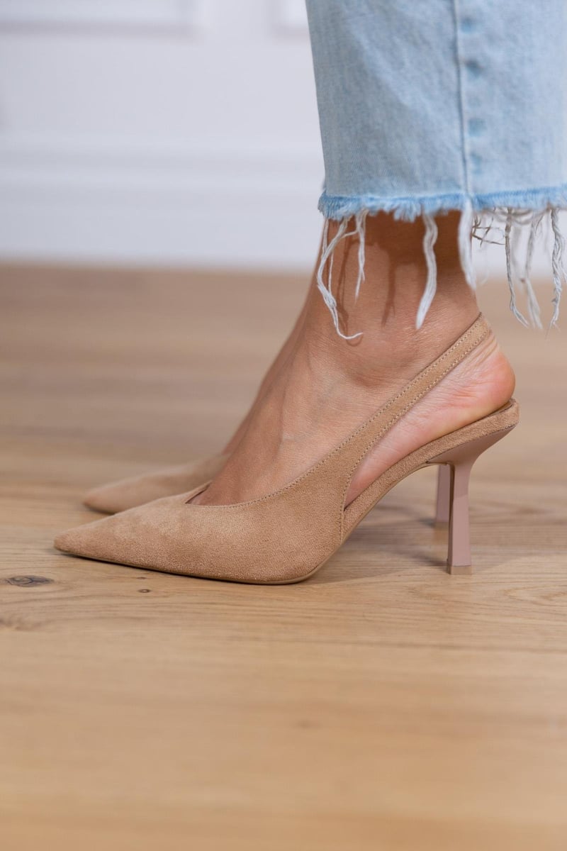 Claudia™ | Stylowe beżowe buty slingback