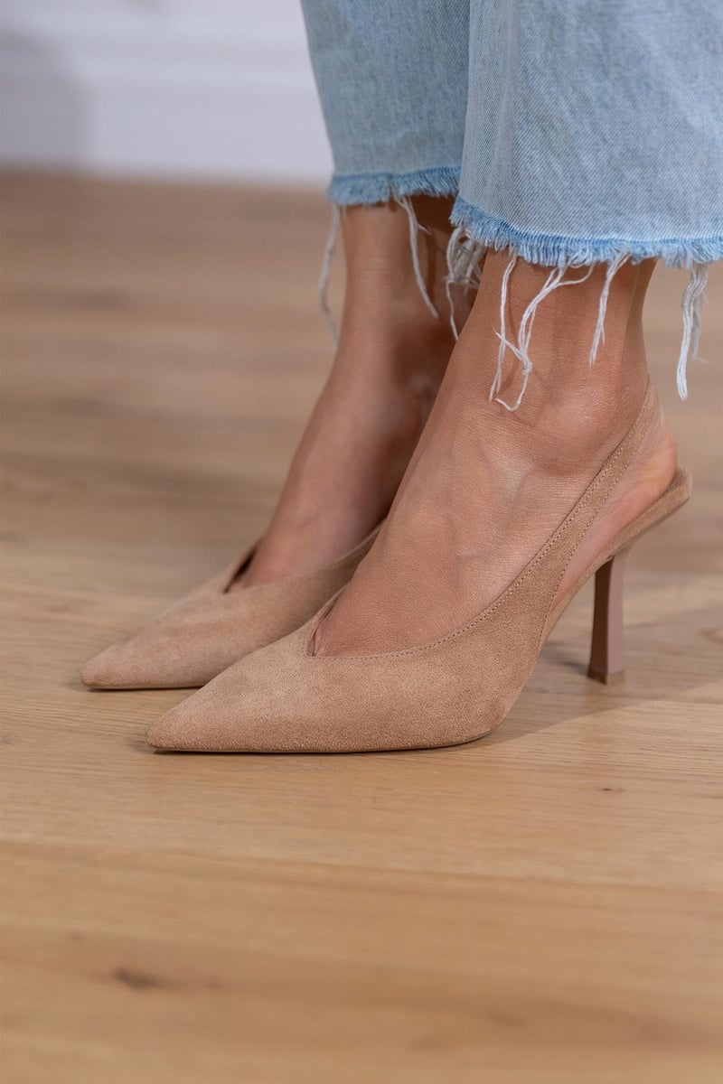 Claudia™ | Stylowe beżowe buty slingback