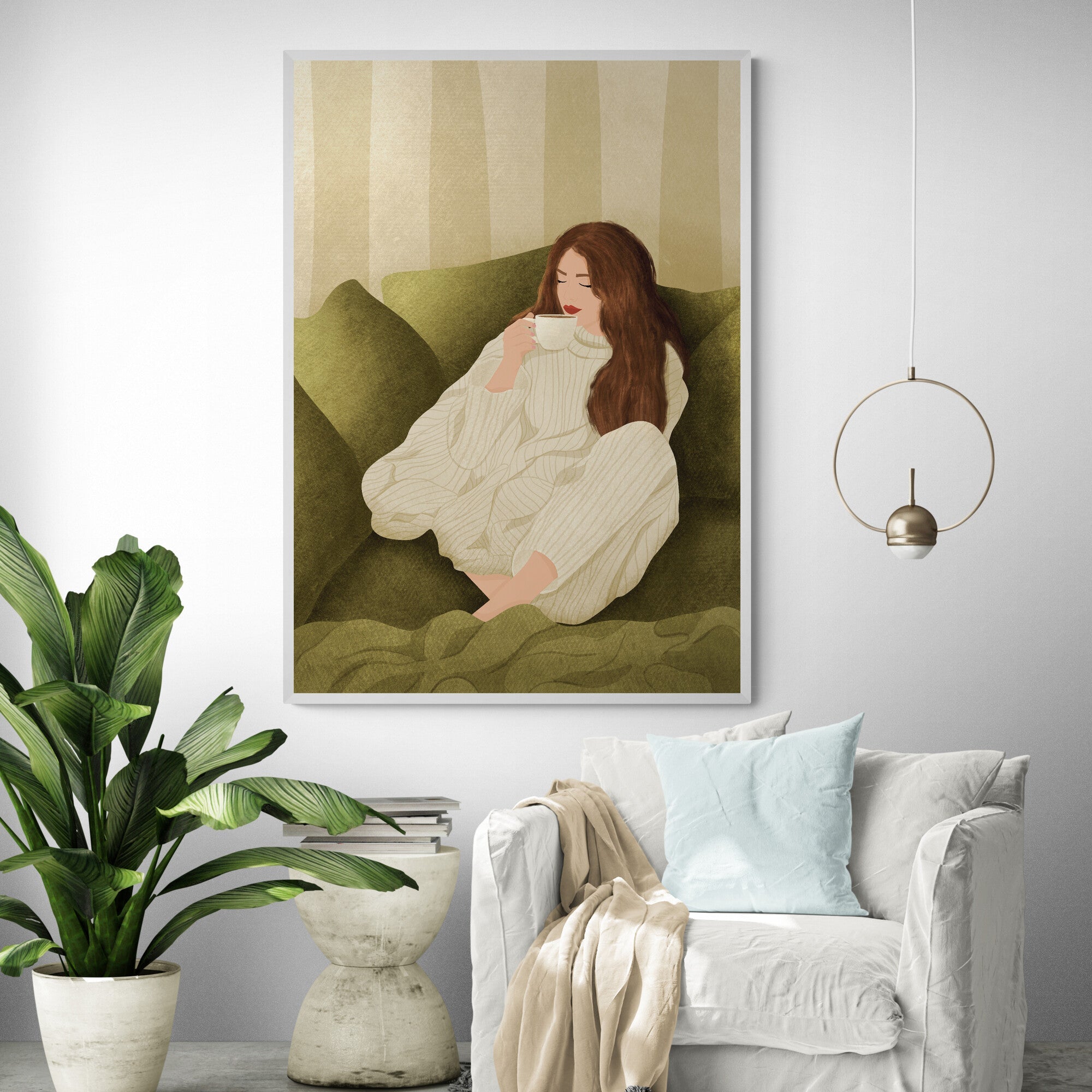 Relaxing Vrouw Art Print