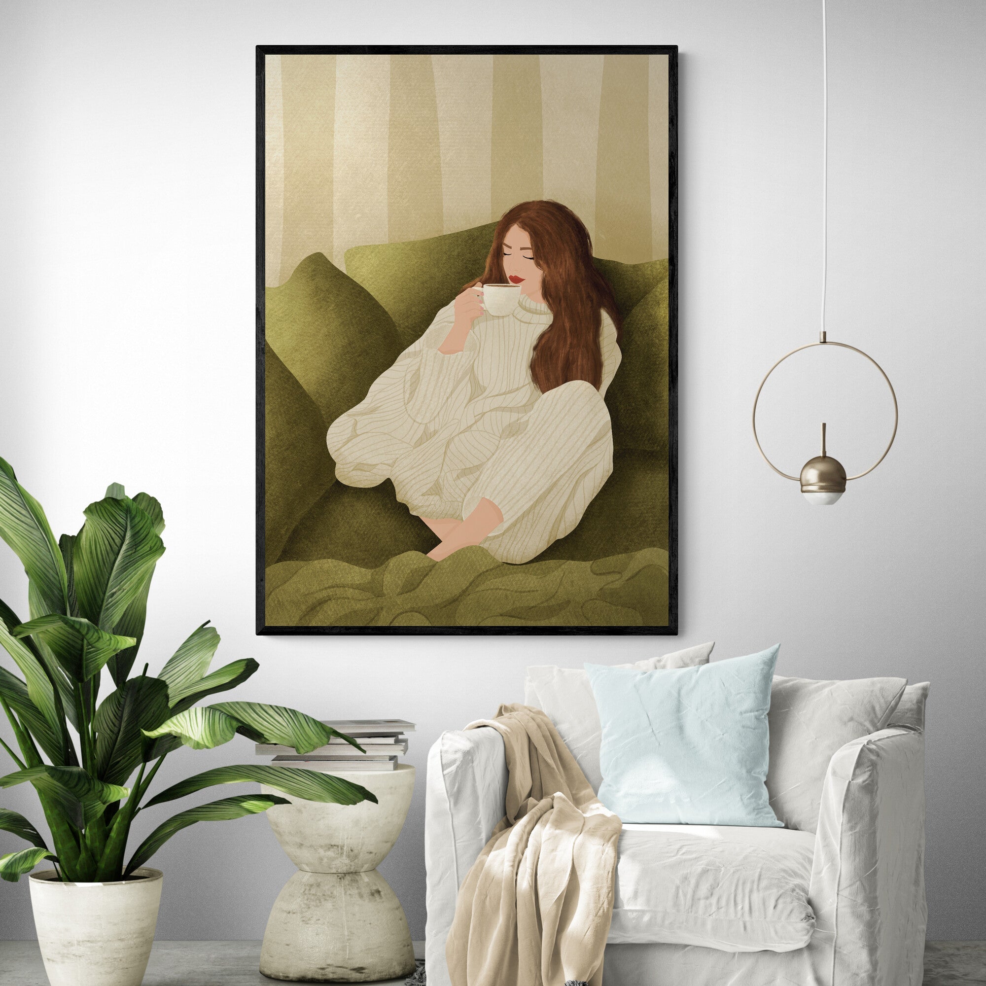 Relaxing Vrouw Art Print