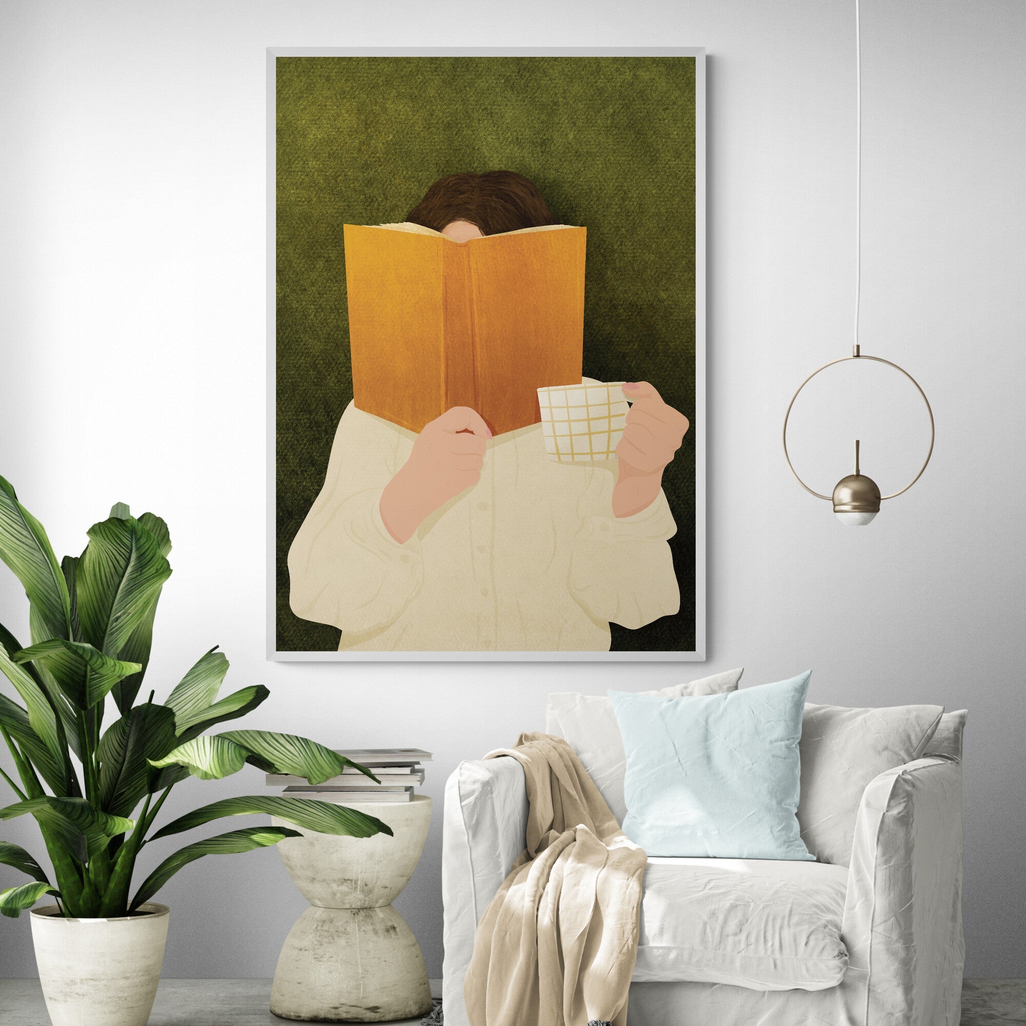 Reading Vrouw Art Print