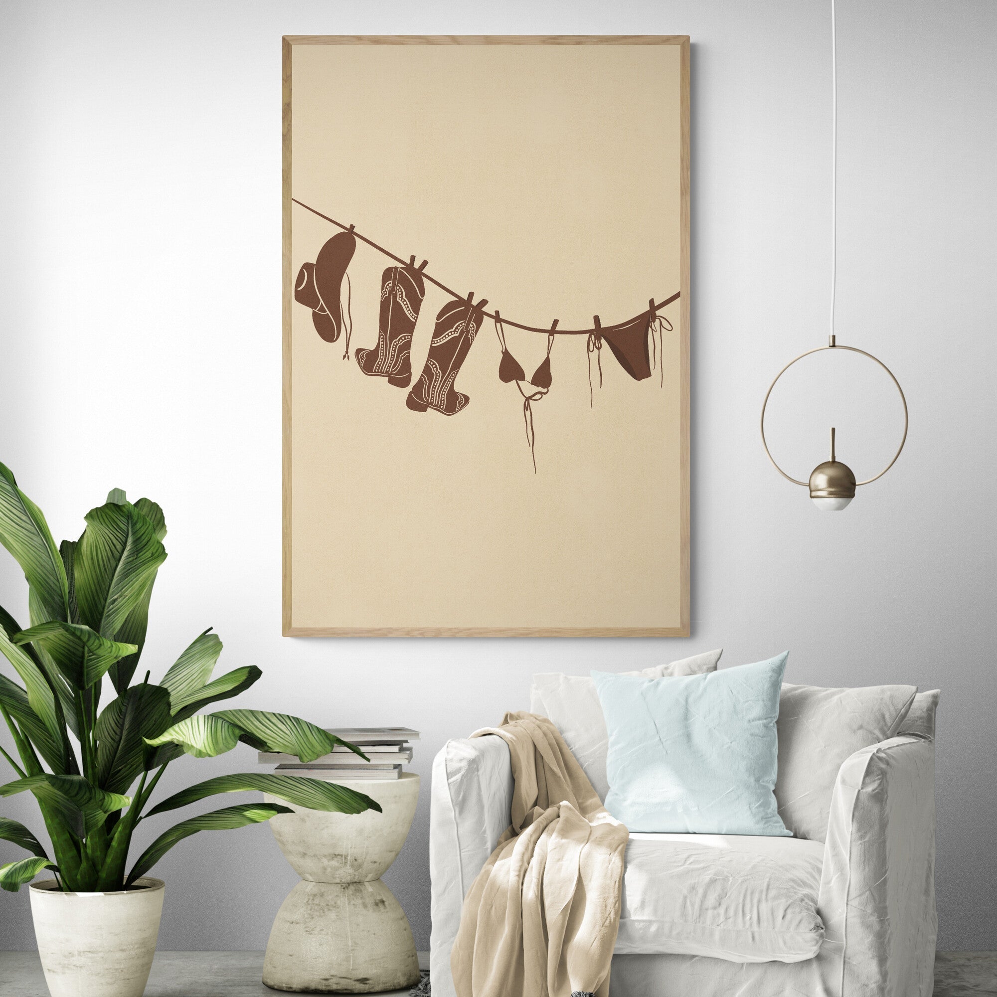 Texas Boots & Bikinis Art Print