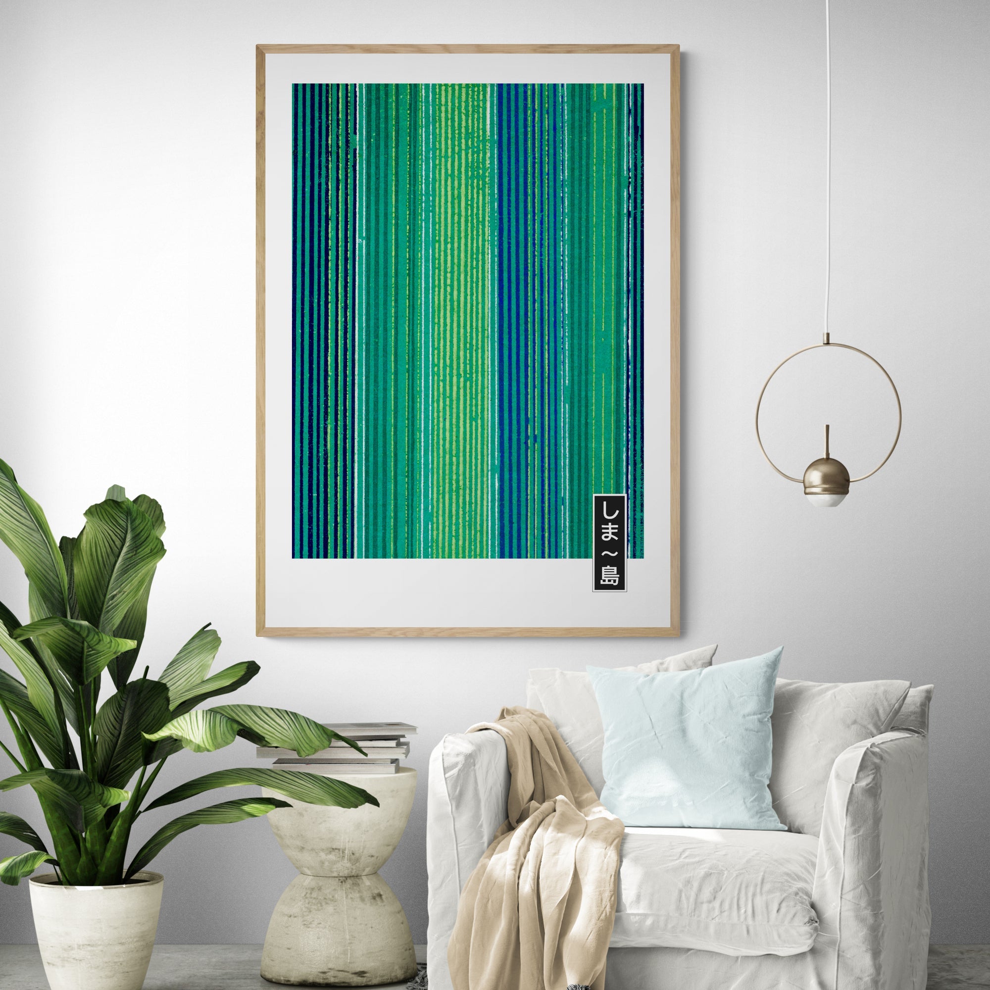 Minimal Green Japanese Print