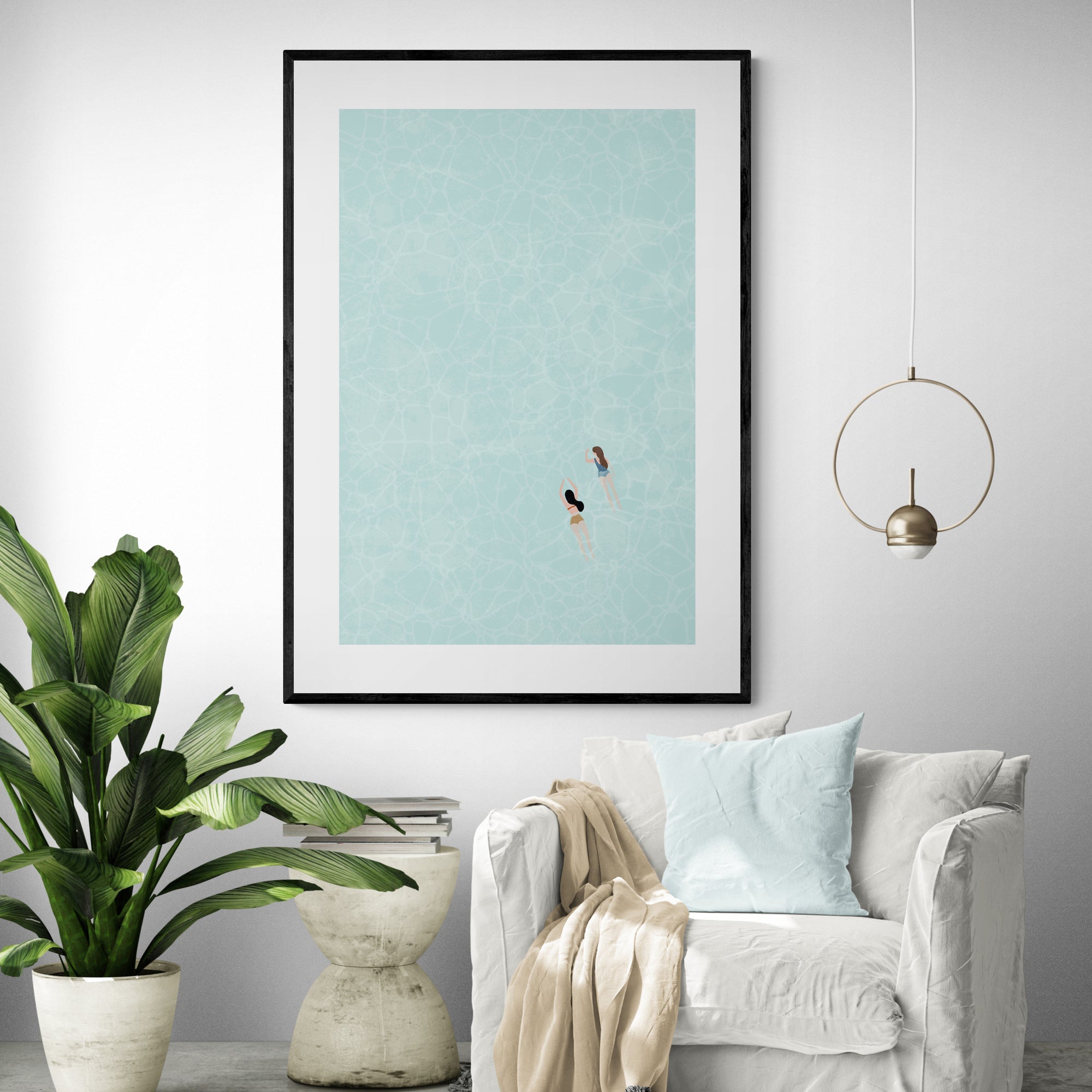 Swimmers In Ocean Art Print