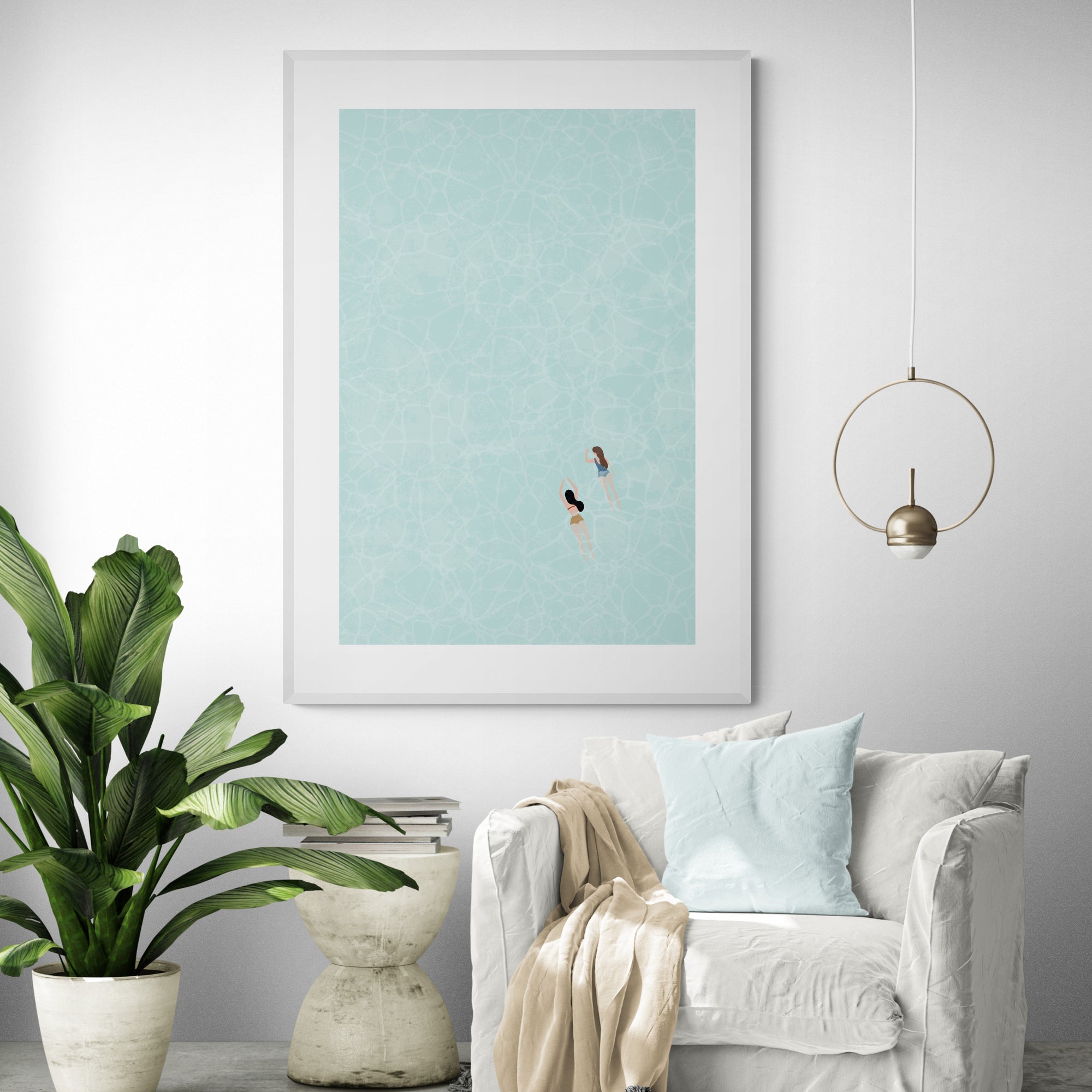 Swimmers In Ocean Art Print