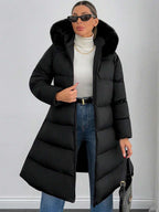 ISA | Pikowany płaszcz z paskami i szerokim kołnierzem