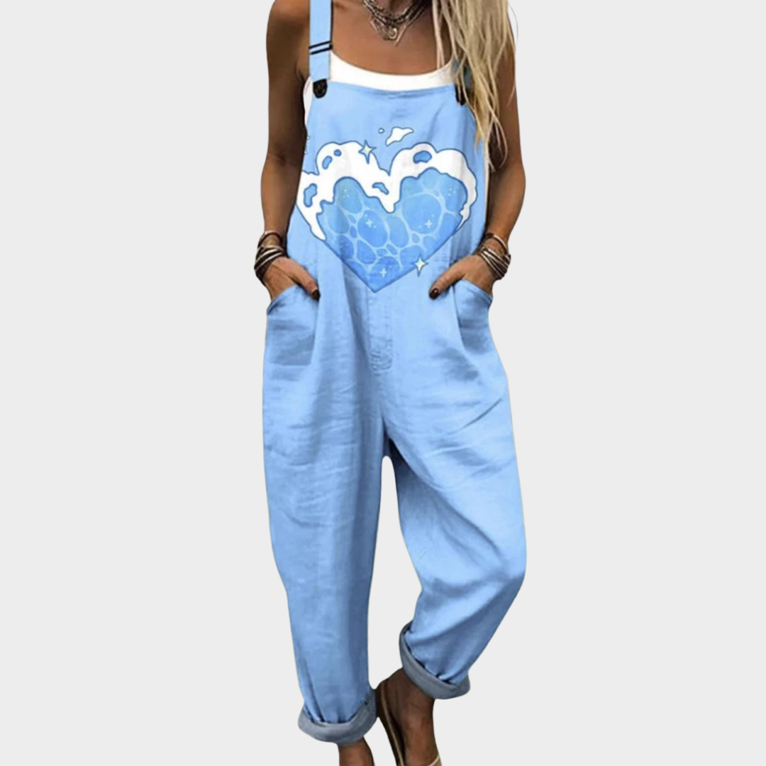 Wygodne ogrodniczki z nadrukiem