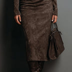 Sukienka Midi z długim rękawem