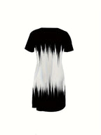 Mila | Klasyczna czarno-biała sukienka tie-dye