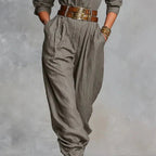 Magda | Bawełniano-lnianie kombinezon z długim rękawem