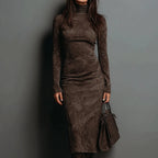 Sukienka Midi z długim rękawem