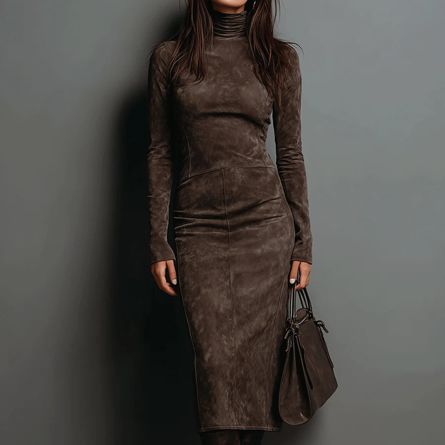 Sukienka Midi z długim rękawem