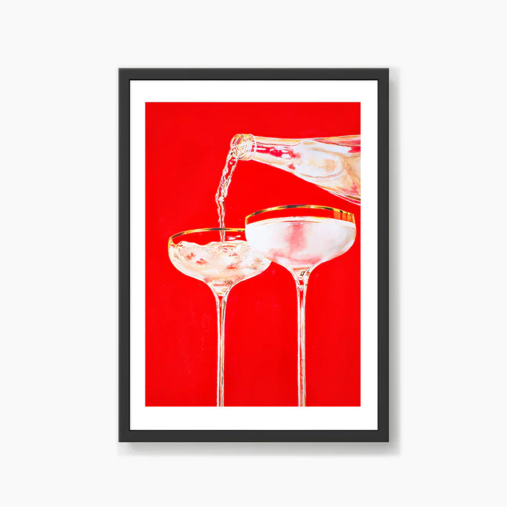 Red Retro Cocktail Glasses by Julia Ockert