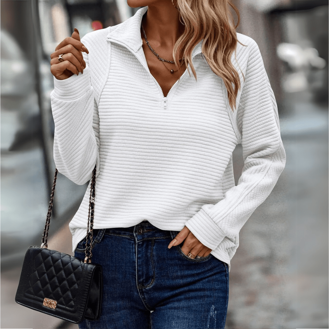 Jenica | Stylowa Bluza z Półzamkiem