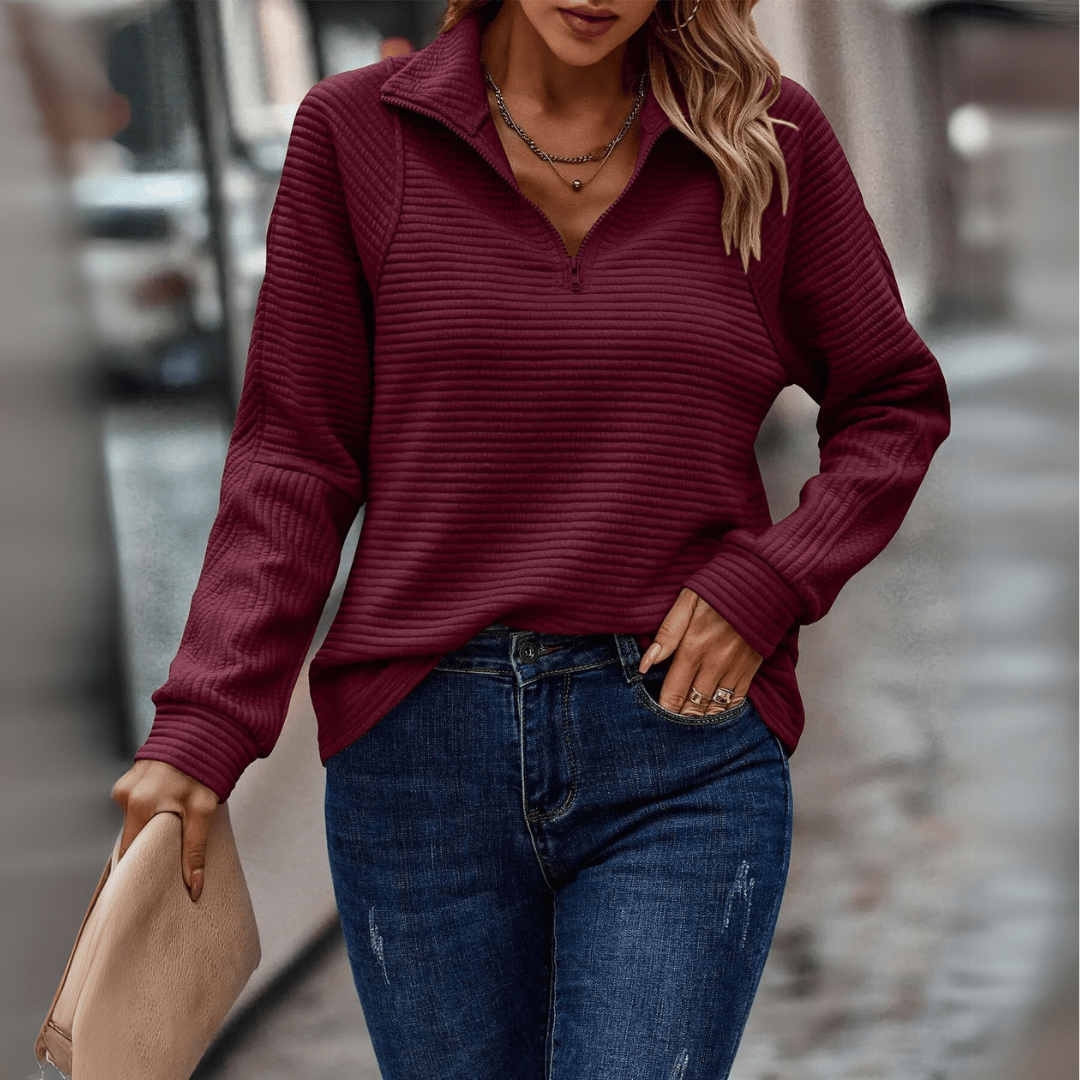 Jenica | Stylowa Bluza z Półzamkiem