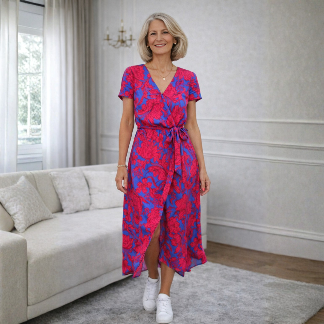 Julia - Elegancka Sukienka z Dekoltem w Serek i Modelującym Krojem
