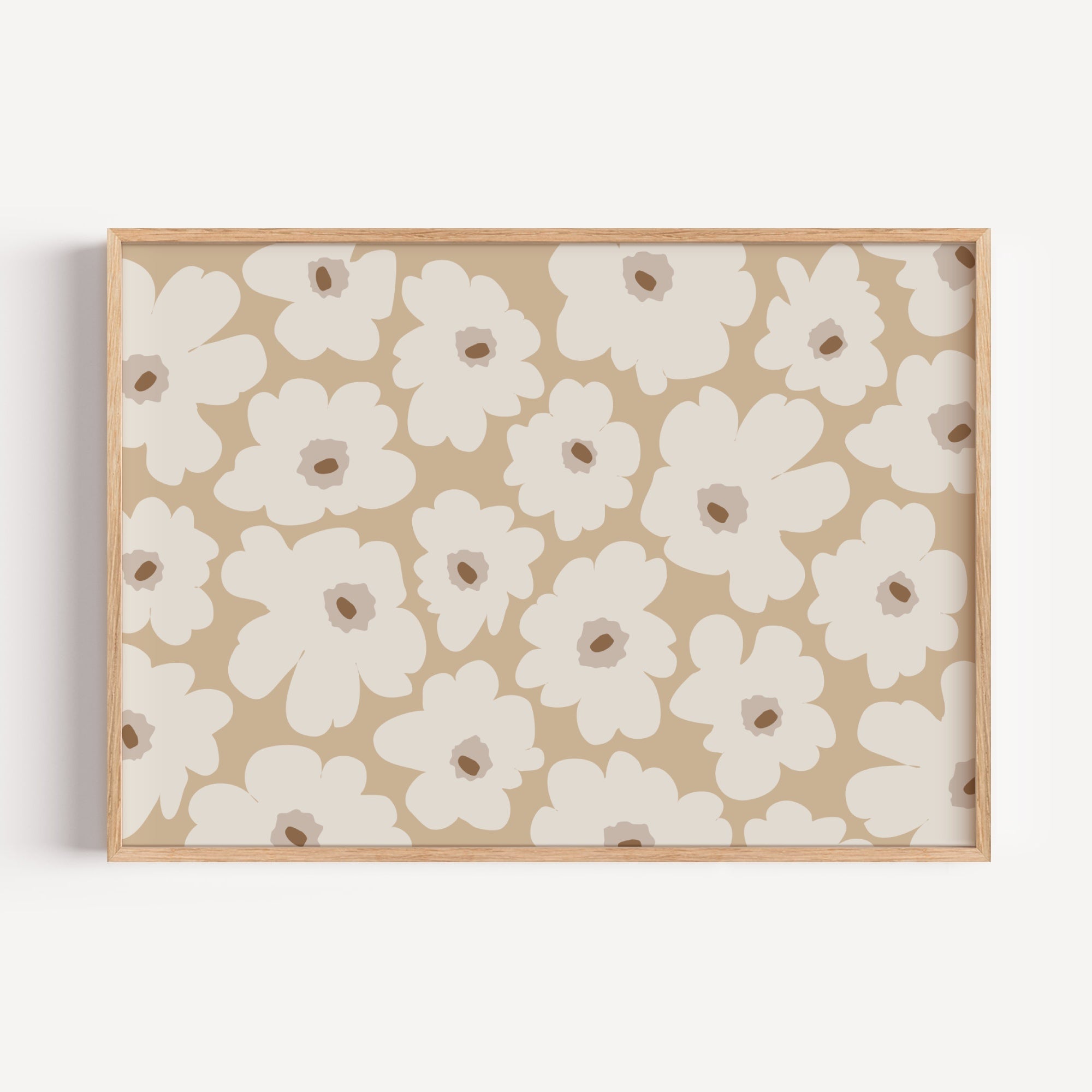 Beige Flower Abstract by Elena Ristova