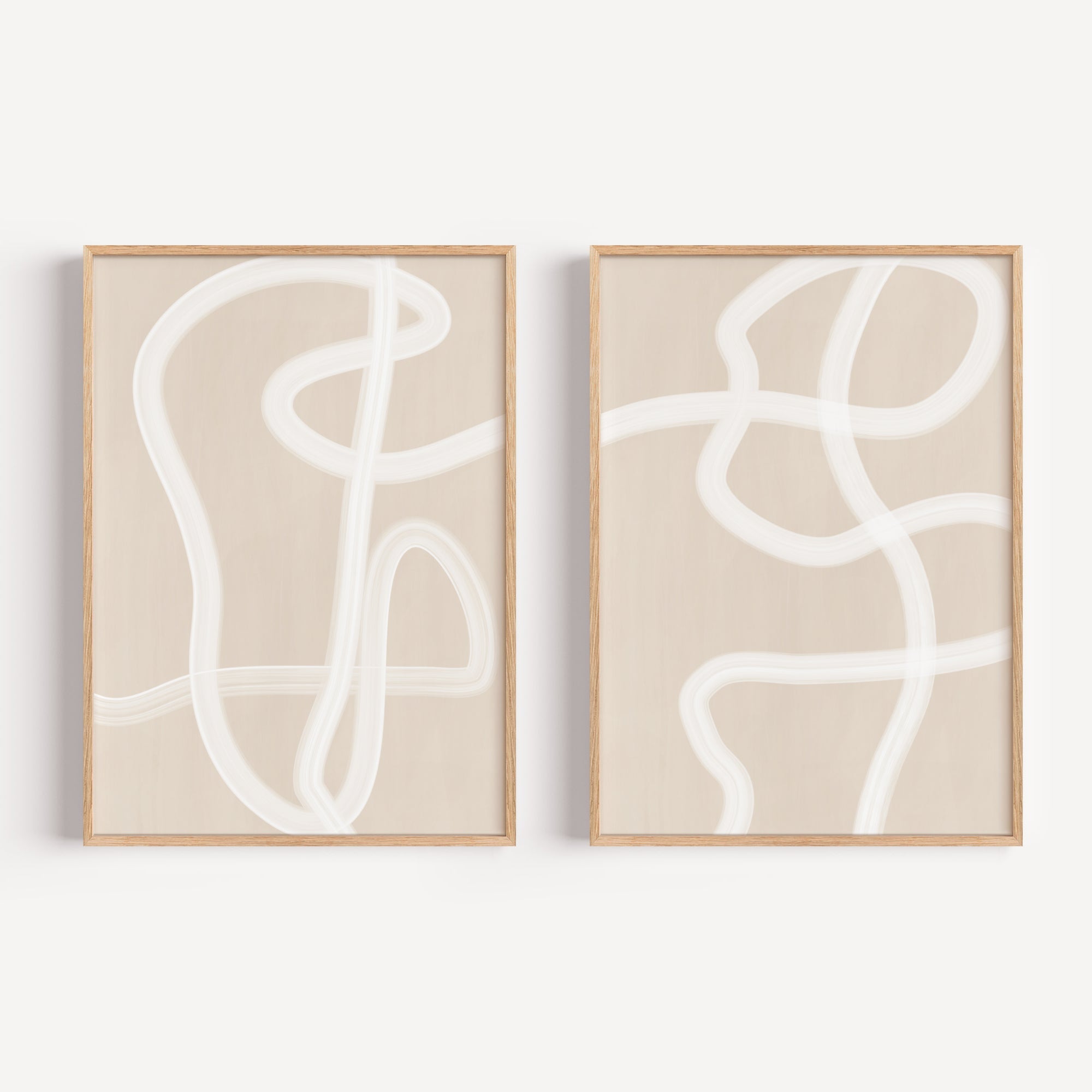 Beige Abstract Set by Elena Ristova
