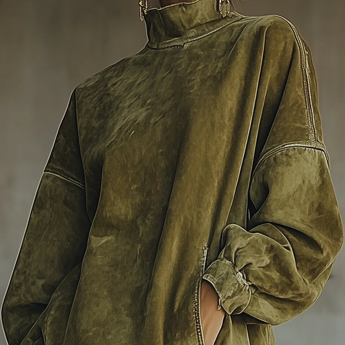 Sukienka z Fausz Suede z Golfem i Frędzlami