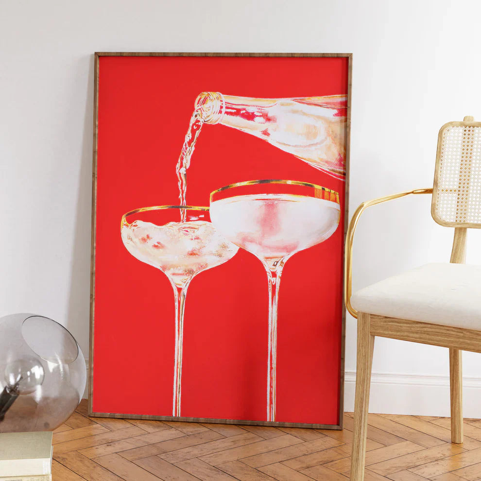 Red Retro Cocktail Glasses by Julia Ockert