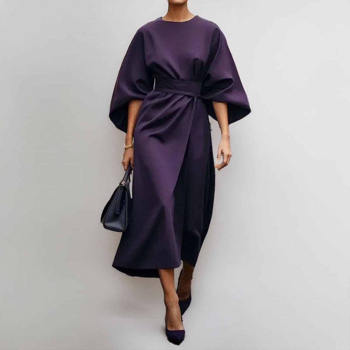 Katarzyna | Sukienka Maxi z Rękawem Kimono
