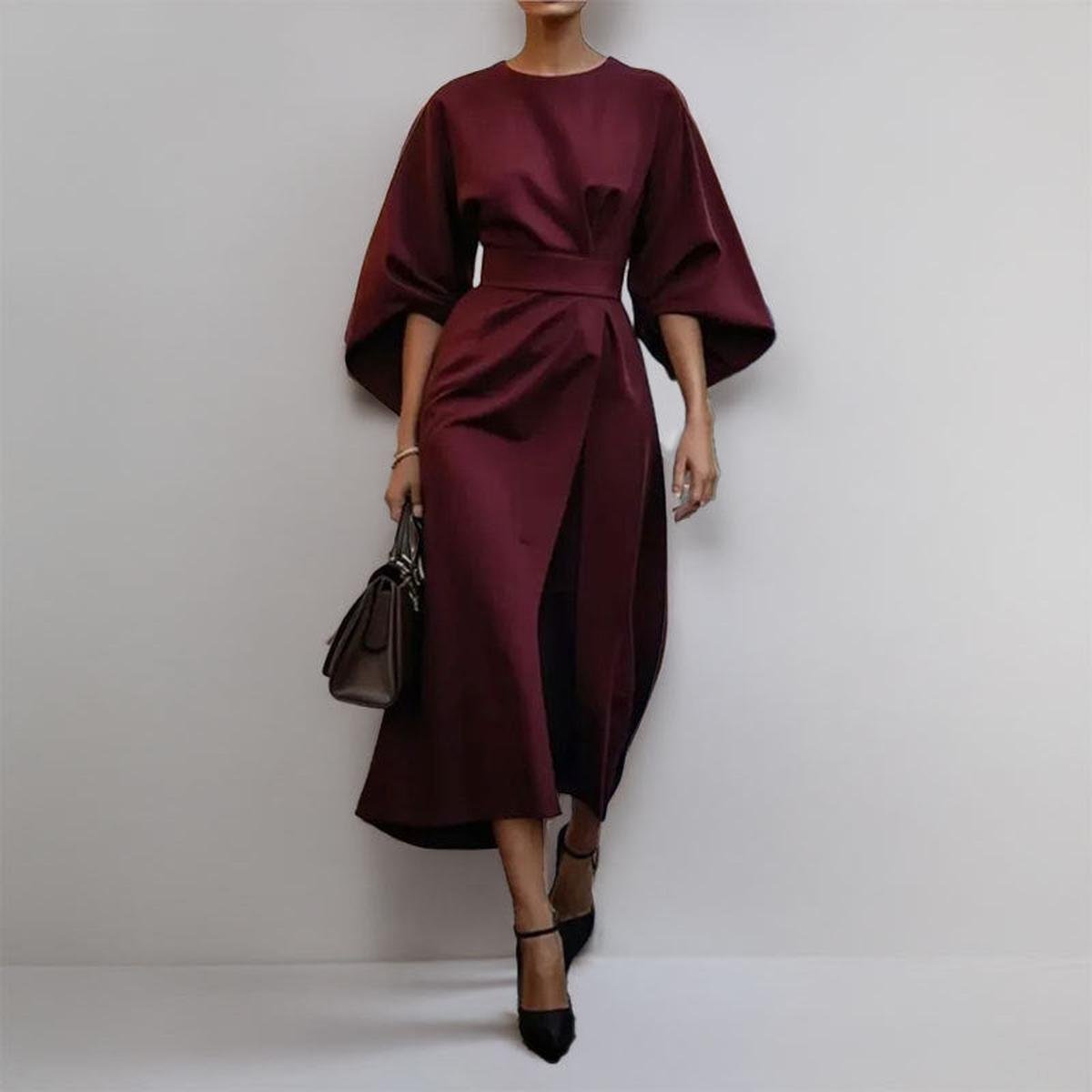 Katarzyna | Sukienka Maxi z Rękawem Kimono