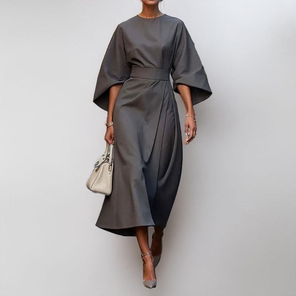 Katarzyna | Sukienka Maxi z Rękawem Kimono