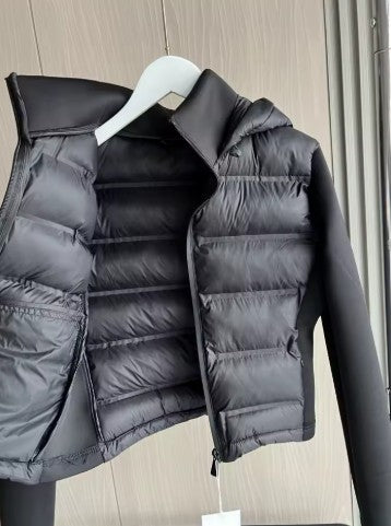 LOLA | Czarna Kurtka Puchowa z Kapturem