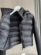 LOLA | Czarna Kurtka Puchowa z Kapturem