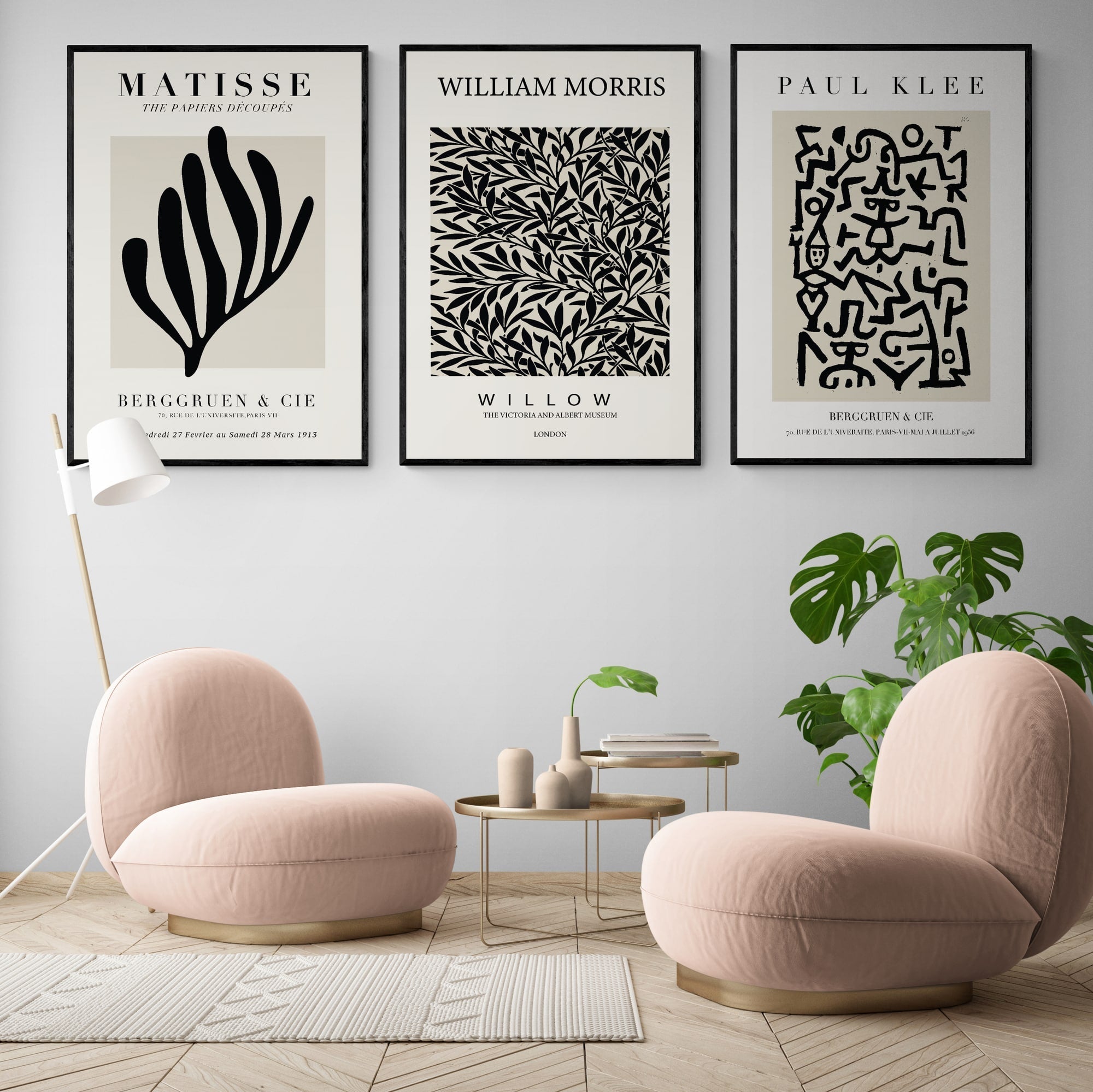 Midcentury Set of 3 Art Prints