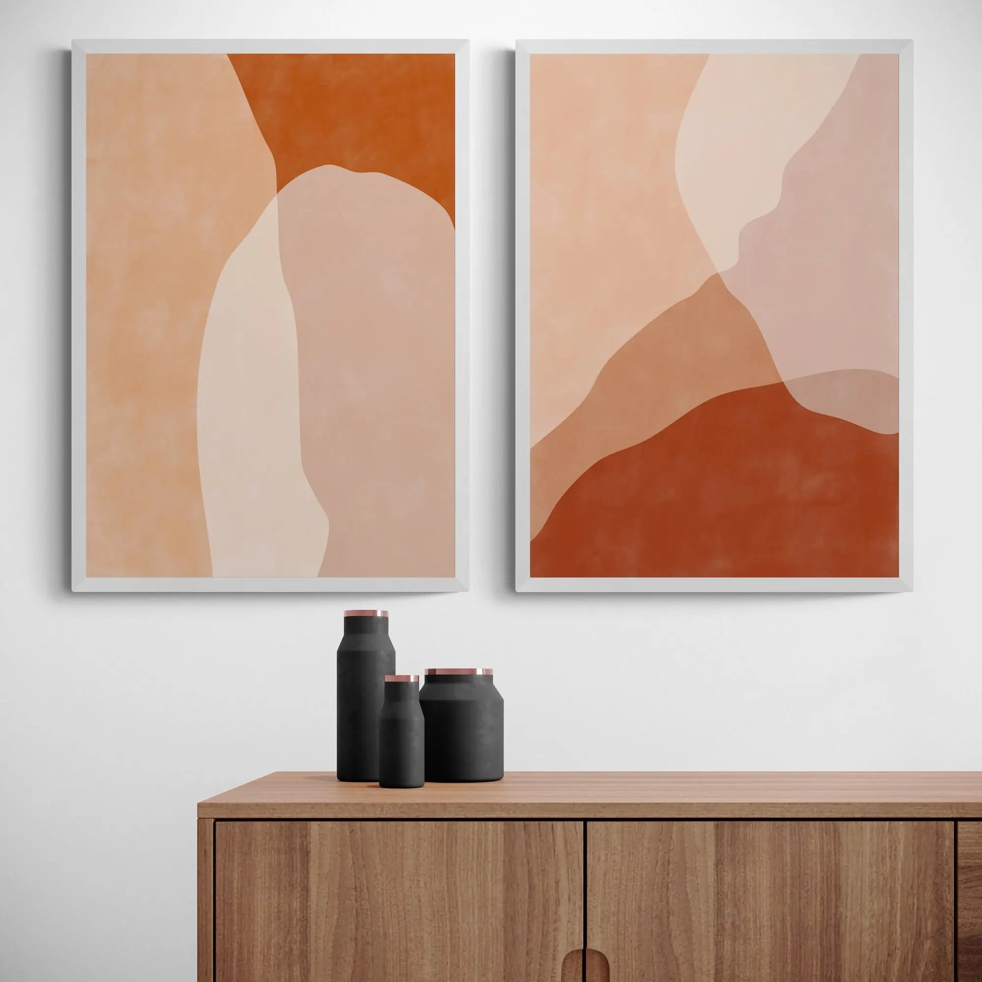 Terracotta Abstract Set by Elena Ristova