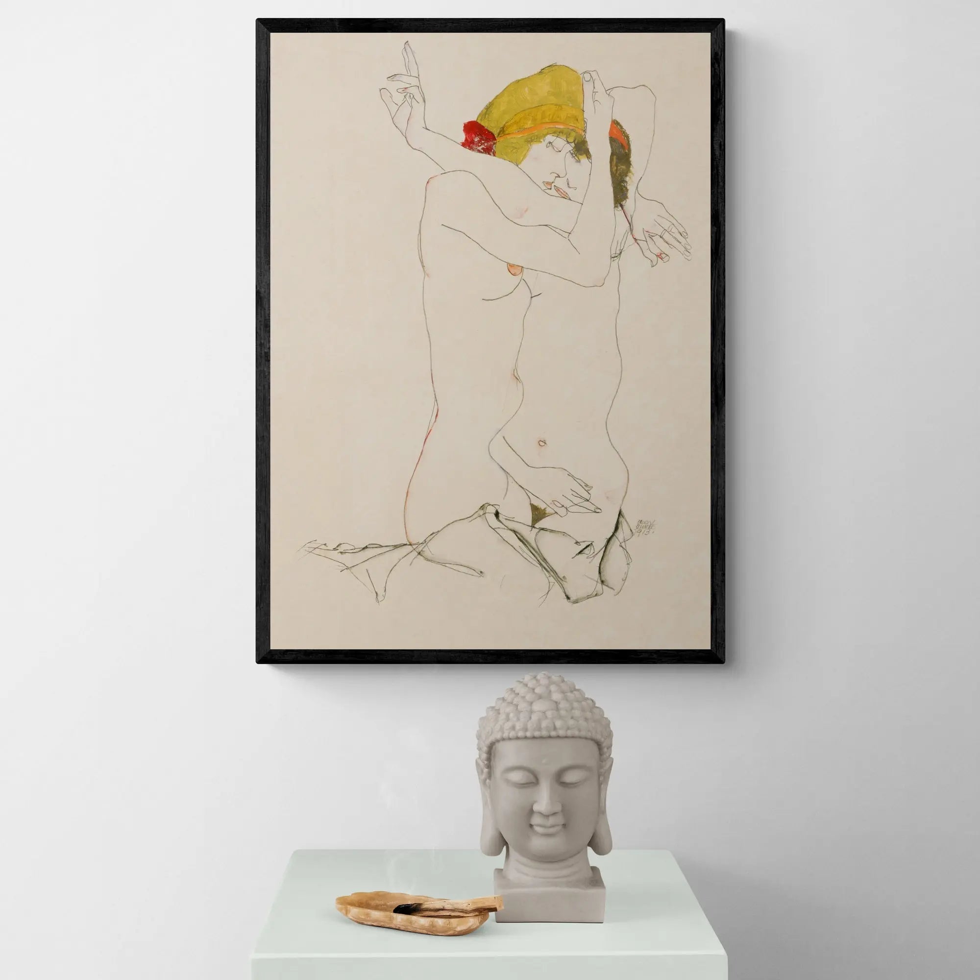 Twee Women Embracing by Egon Schiele