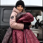 CELINA | Elegancka pikowana kurtka puchowa z bluzką