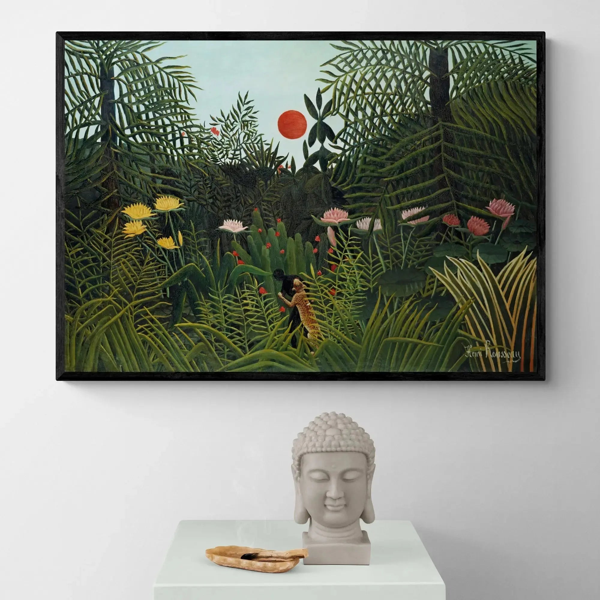 Virgin Forest with Sunset by Henri Rousseau